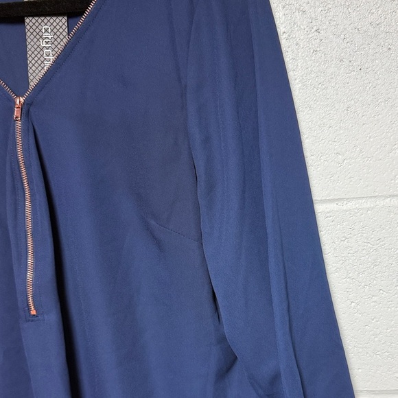 City Chic Deep Blue Blouse with Zipper Detail - Picture 9 of 12